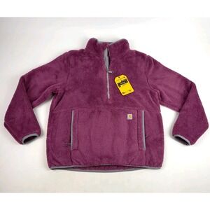 Carhartt‎ Loose Fit Fleece Pullover Womrns 0J6470-W Huckleberry (Pink) Size S